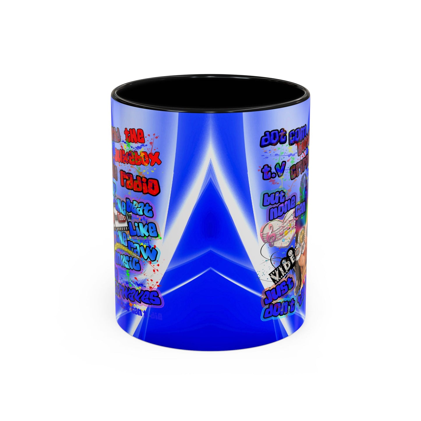 drop the beat - Accent Mug (blue-white wave)