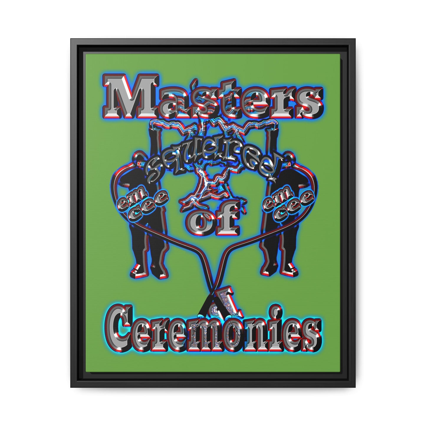 em cee squared - framed canvas art (green)