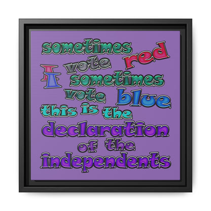 declaration of the independents - framed canvas art (light purple)