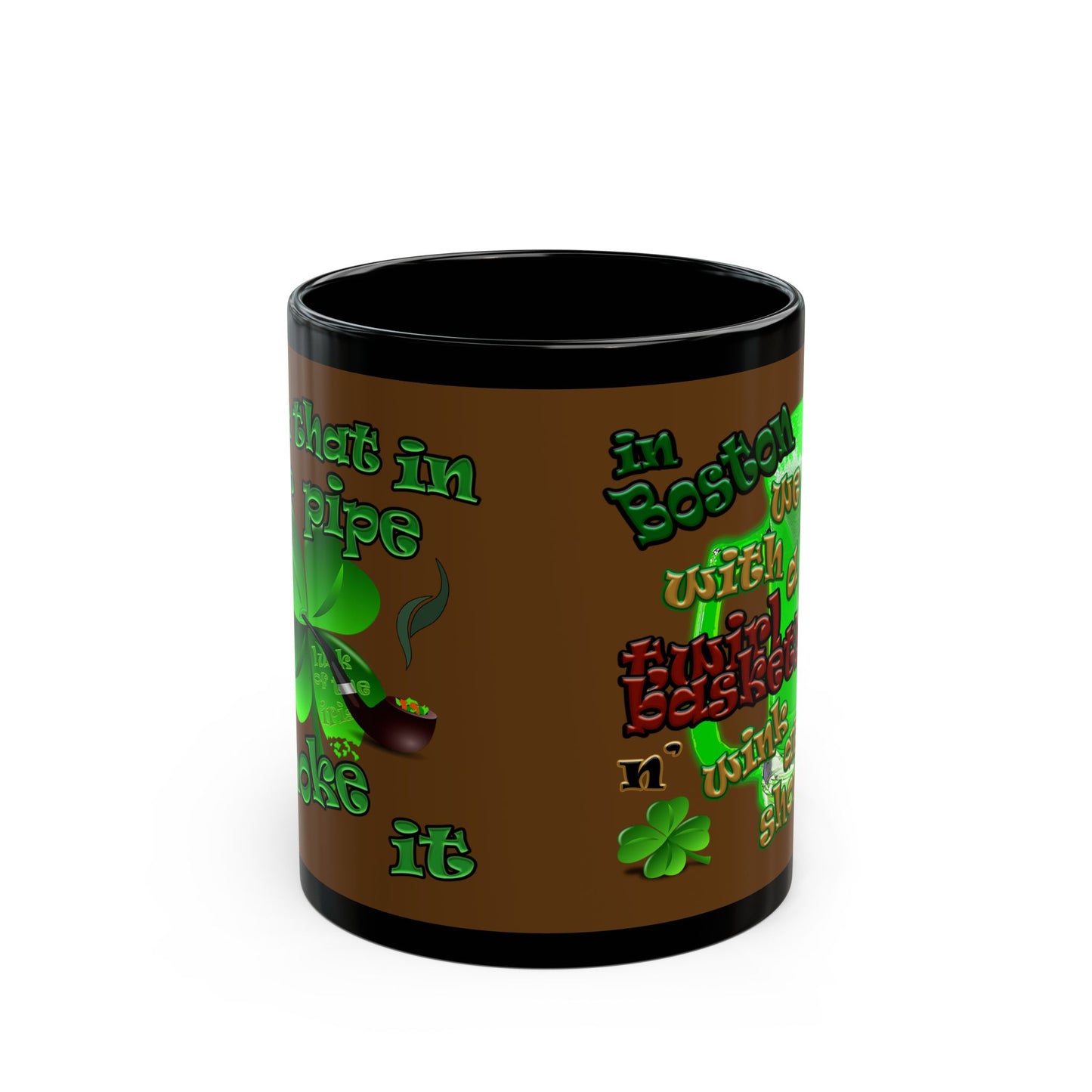 celtics logo - Black Mug (brown)