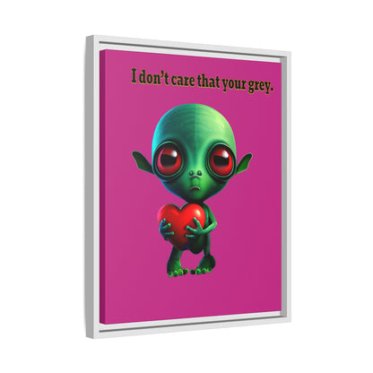 I don't care that your grey - framed canvas art (pink)