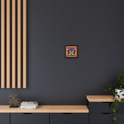 em cee squared - framed canvas art (burnt orange)