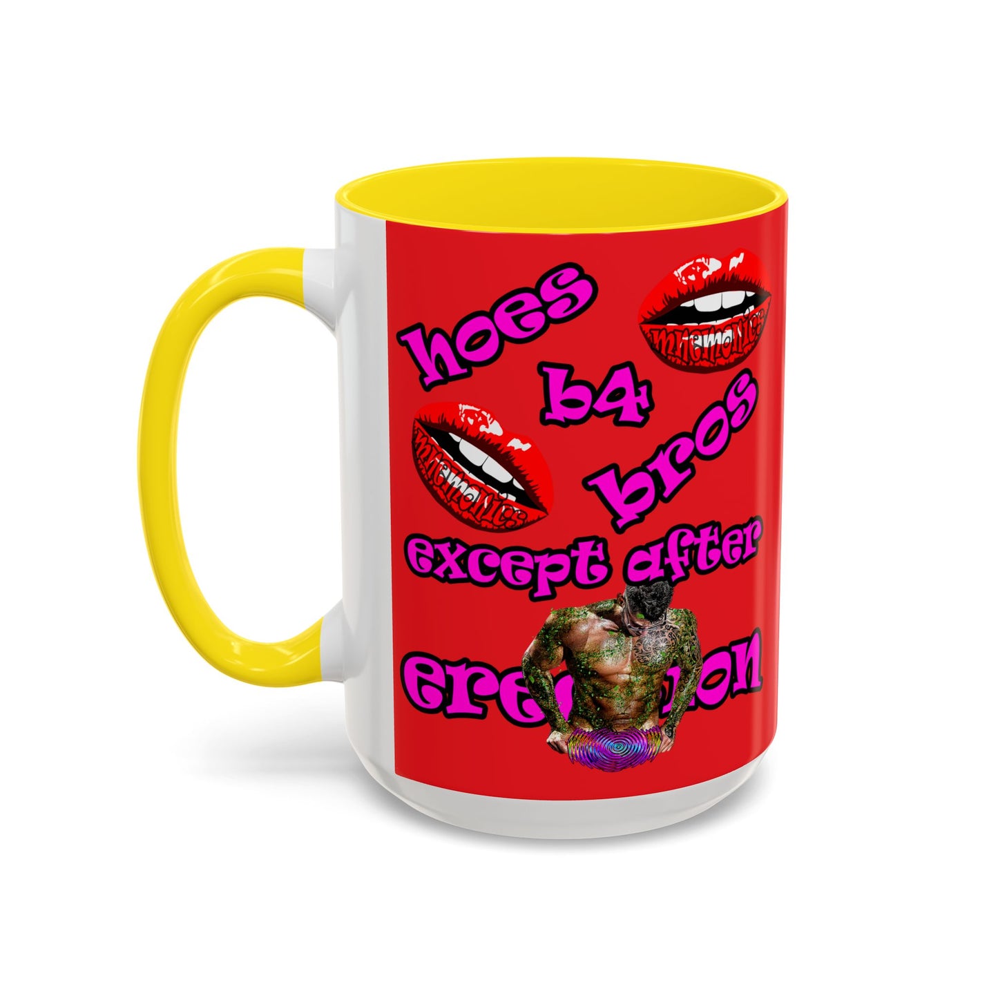 hoes b4 bros - Accent Mug (red)