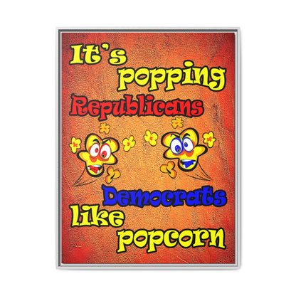 popping like popcorn - framed canvas art (burnt orange)