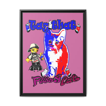 tag that - framed canvas art (light pink)