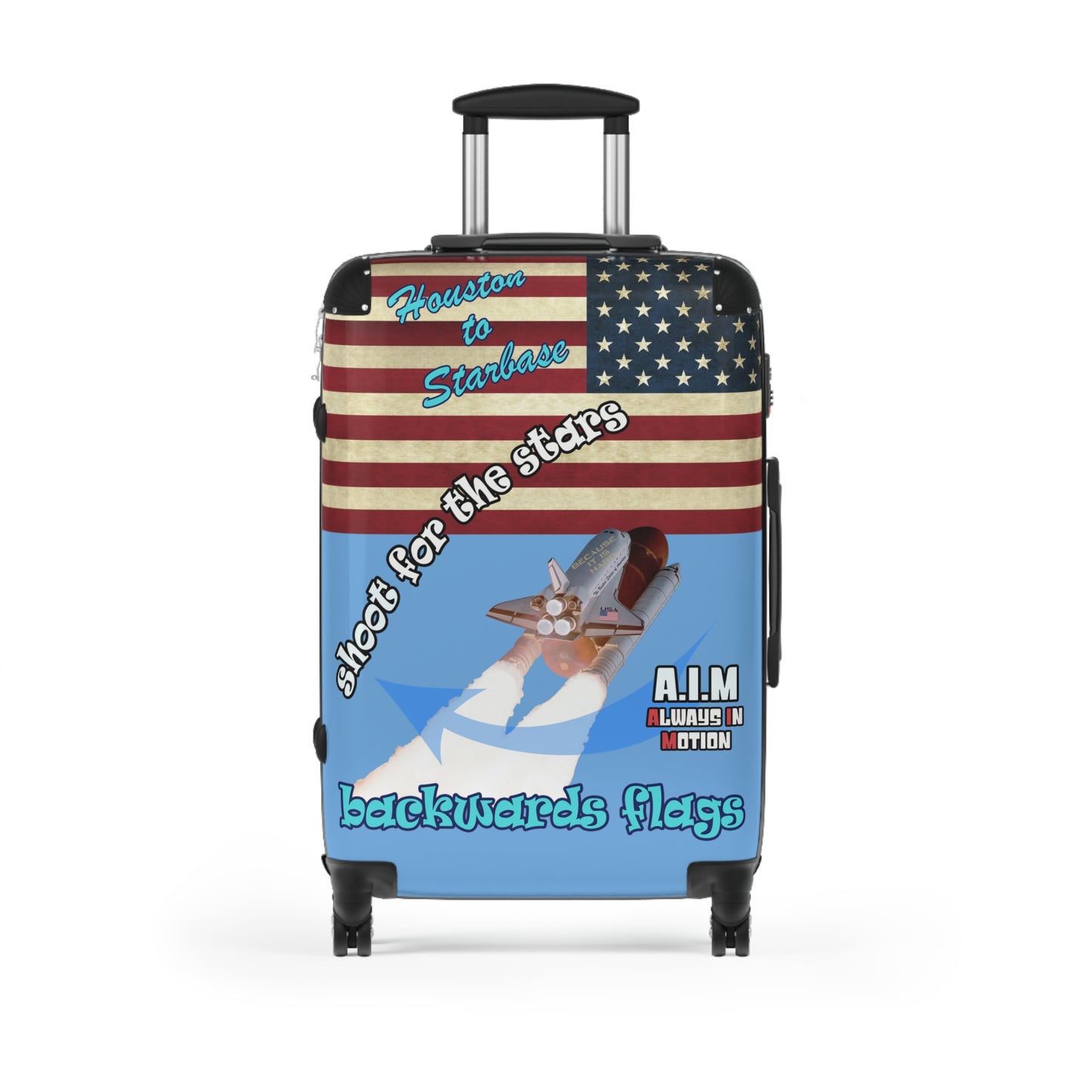 shoot for the stars - Suitcase (light blue)