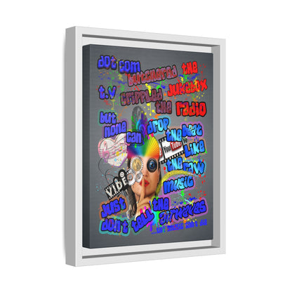 drop the beat - framed canvas art (grey-light grey)