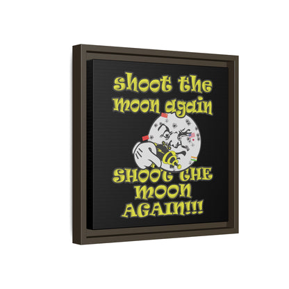 shoot the moon again - framed canvas art (black)