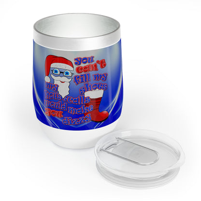 santa's shoes - Chill Wine Tumbler (blue-white wave)