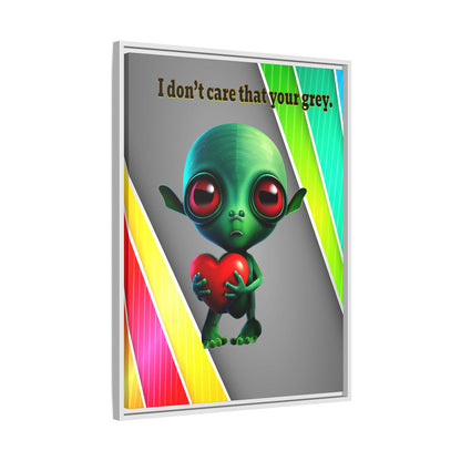 I don't care that your grey - framed canvas art (rainbow split)