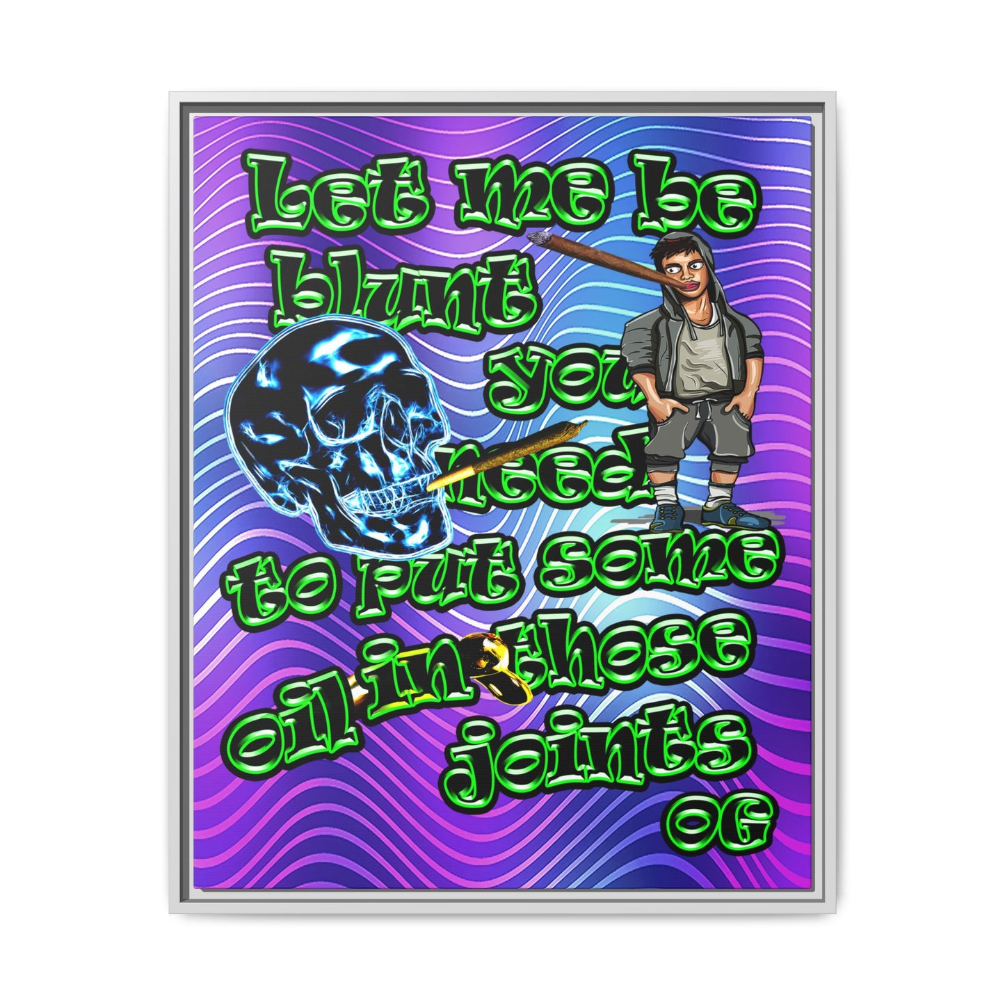 og - framed canvas art (purple wave)