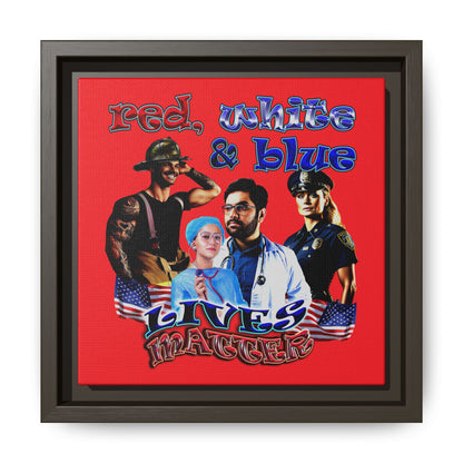 rw&b lives matter - framed canvas art (red)