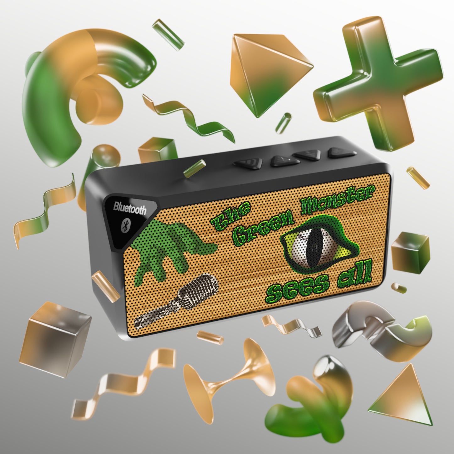 green monster - Jabba Bluetooth Speaker (butterscotch wood finish)