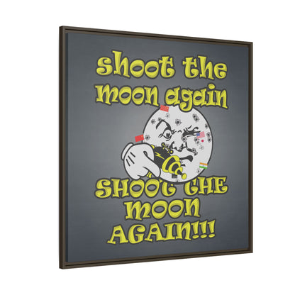 shoot the moon again - framed canvas art (grey-light grey)