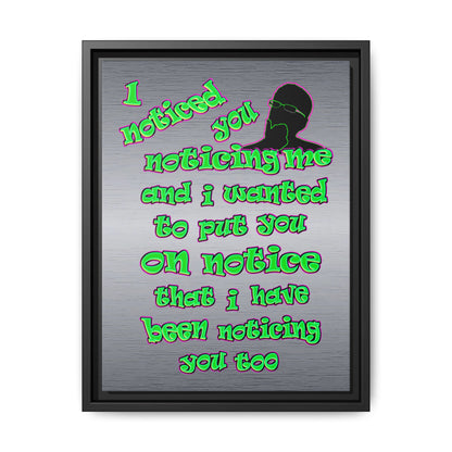 noticed you noticing - framed canvas art (brushed nickel)