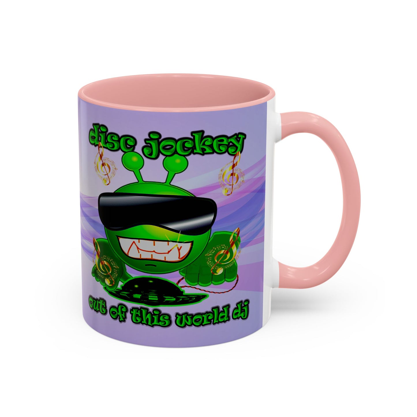 disc jockey - Accent Mug (light blue-pink wave)