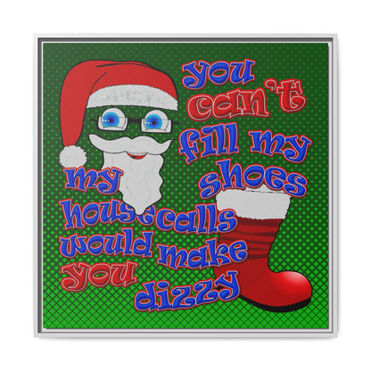 santa's shoes - framed canvas art (logo green)