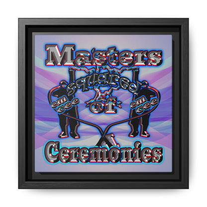 em cee squared - framed canvas art (light blue-pink wave)
