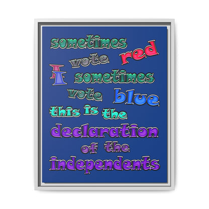 declaration of the independents - framed canvas art (dark blue)