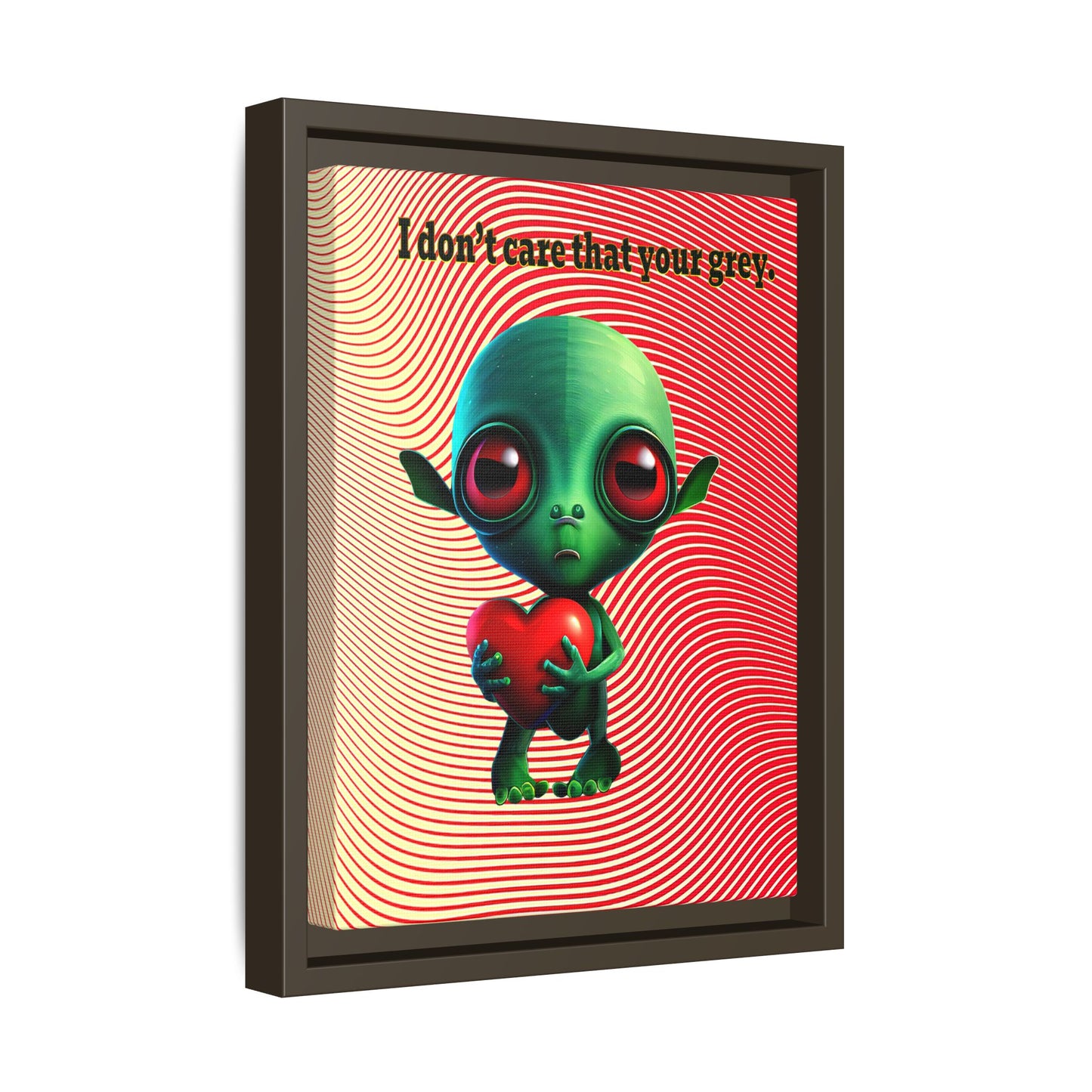 I don't care that your grey - framed canvas art (yellow-orange wave)