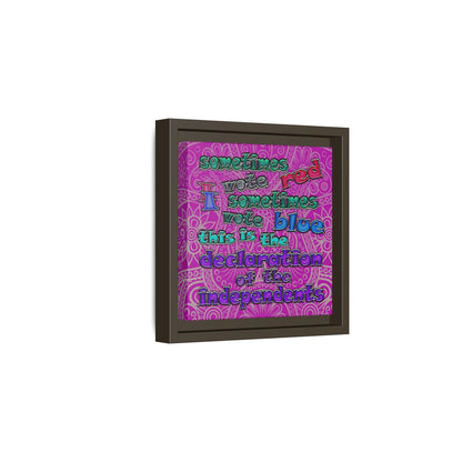 declaration of the independents - framed canvas art (pink swirl)