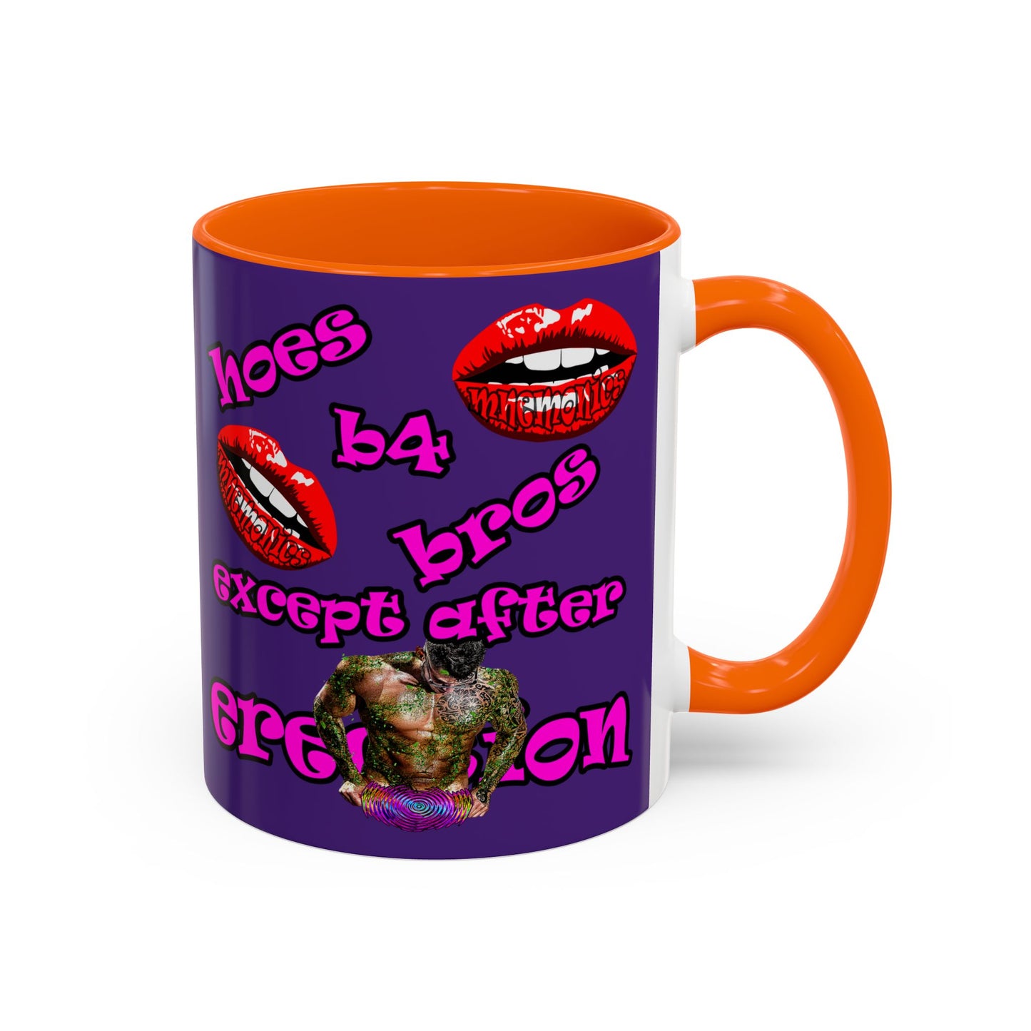 hoes b4 bros - Accent Mug (purple)