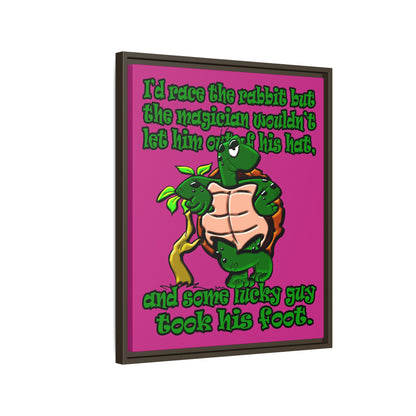 turtle race - framed canvas art (pink)