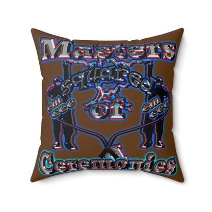 em cee squared - Spun Polyester Square Pillow - (brown)