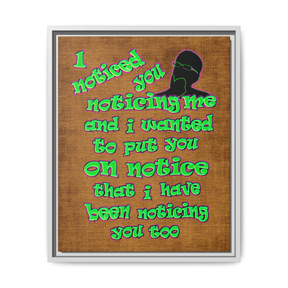 noticed you noticing - framed canvas art (brown papyrus)