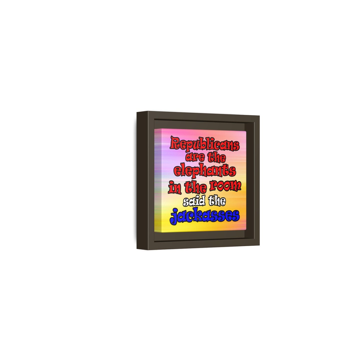donkeys and elephants - framed canvas art (color blur)