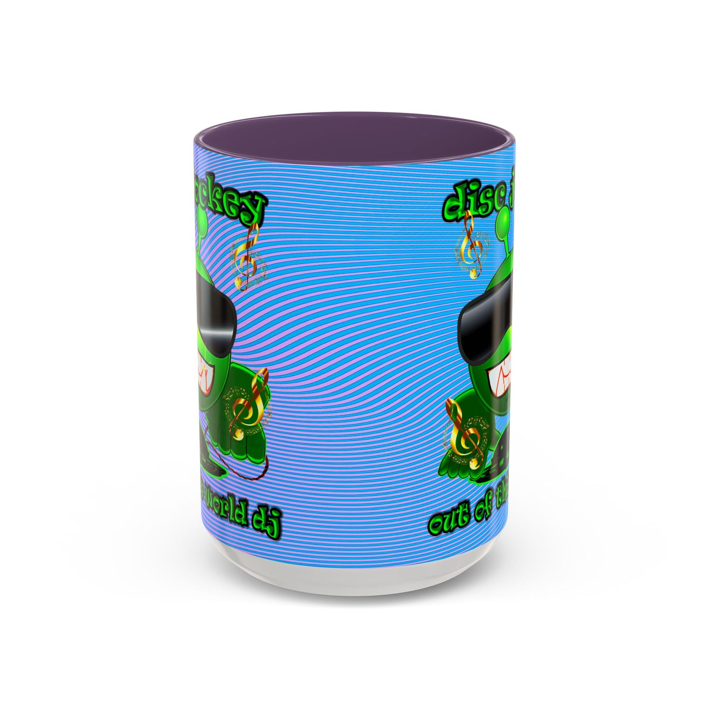 disc jockey - Accent Mug (light blue-purple wave)