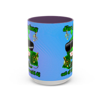 disc jockey - Accent Mug (light blue-purple wave)
