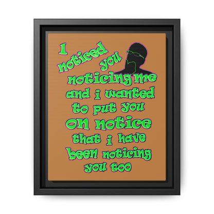 noticed you noticing - framed canvas art (light brown)