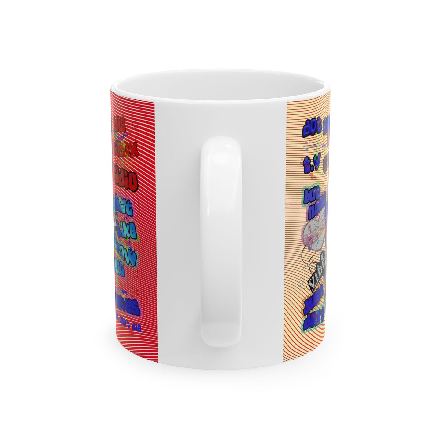 drop the beat - White Mug (yellow-orange wave)