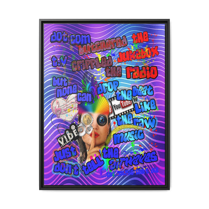 drop the beat - framed canvas art (purple wave)