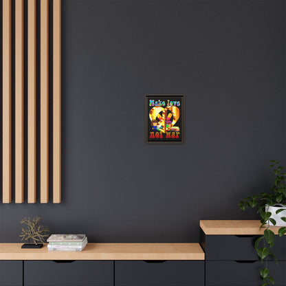 love peace - framed canvas art (black)