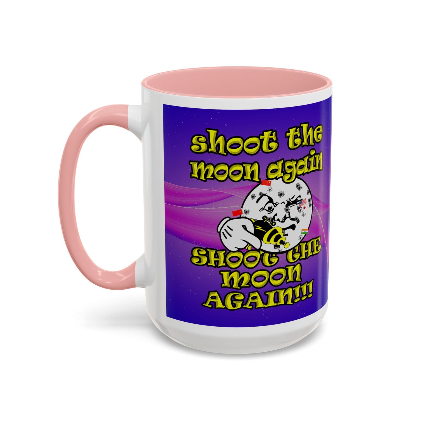 shoot the moon again - Accent Mug (purple-pink wave)