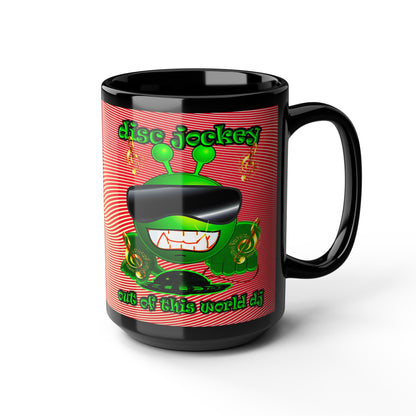 disc jockey - Black Mug (yellow-orange wave)