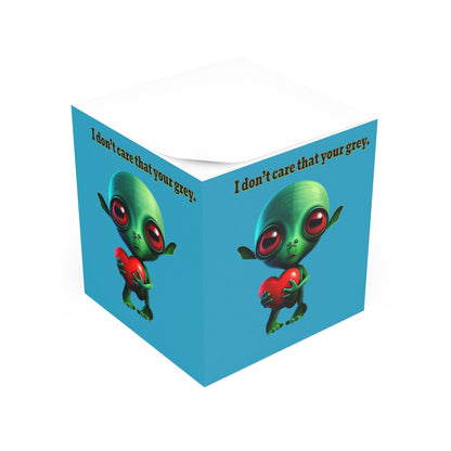 I don't care that your grey - note cube (turquoise)