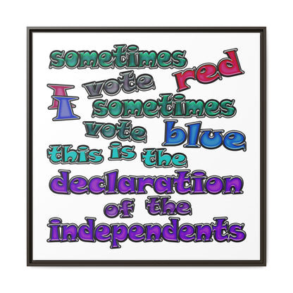 declaration of the independents - framed canvas art (white)