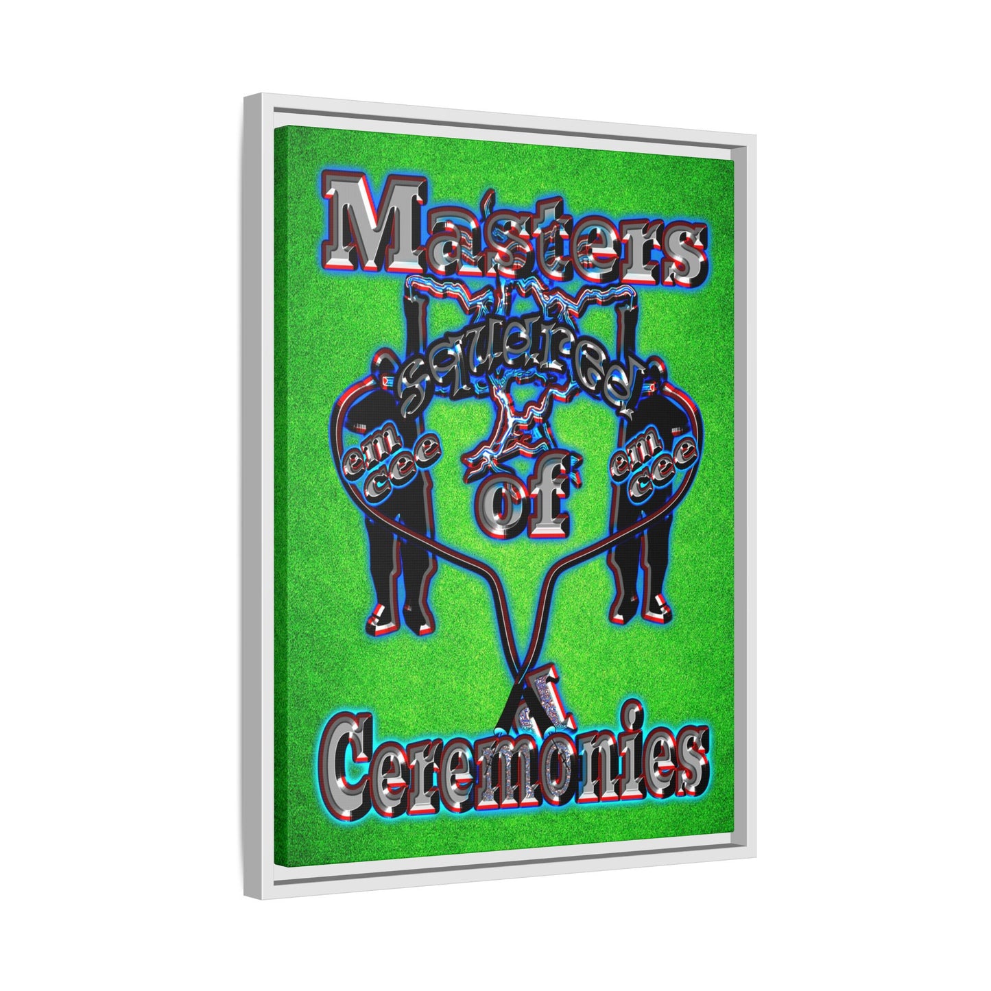 em cee squared - framed canvas art (green turf)