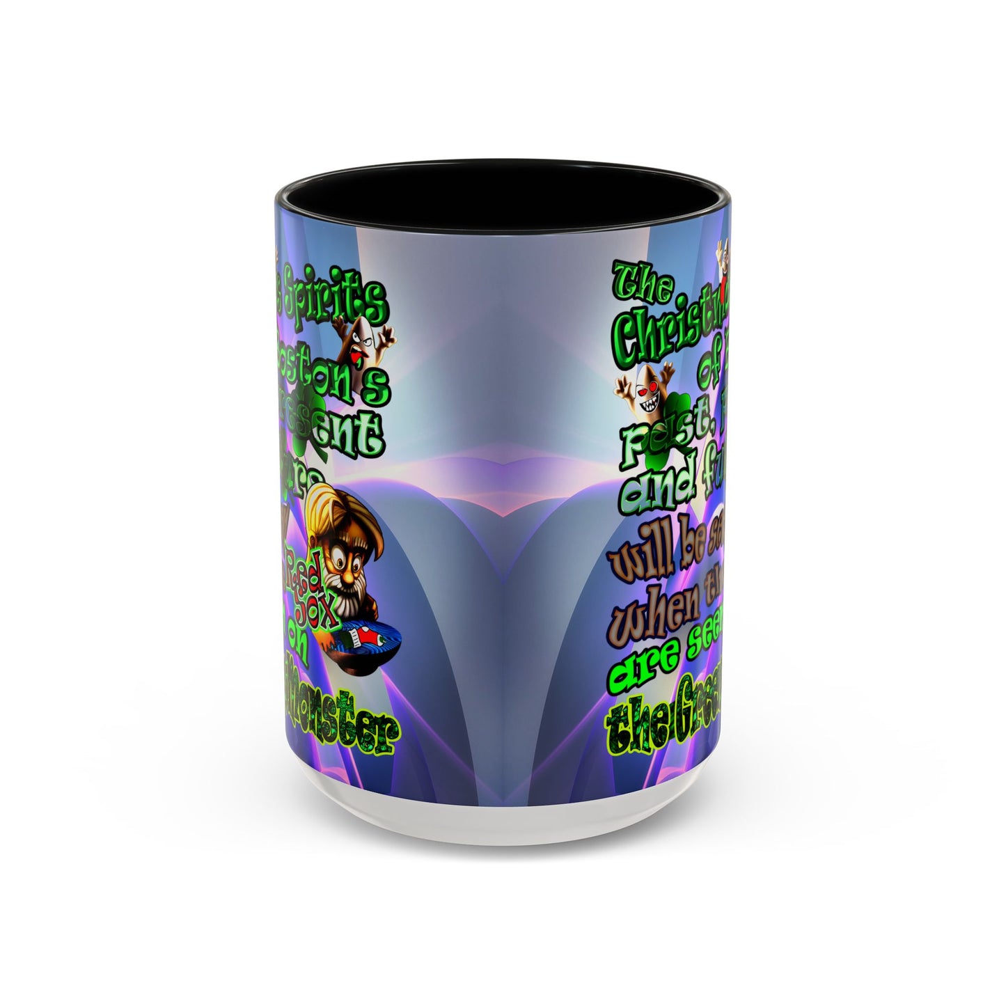 christmas spirits of boston - Accent Mug (grey-pink wave)