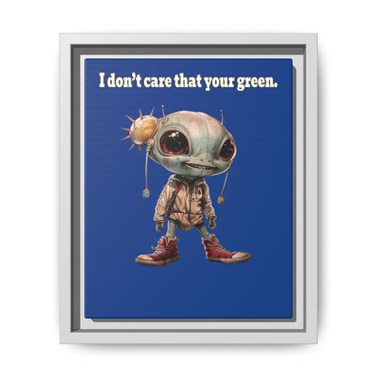 I don't care that your green - framed canvas art (dark blue)