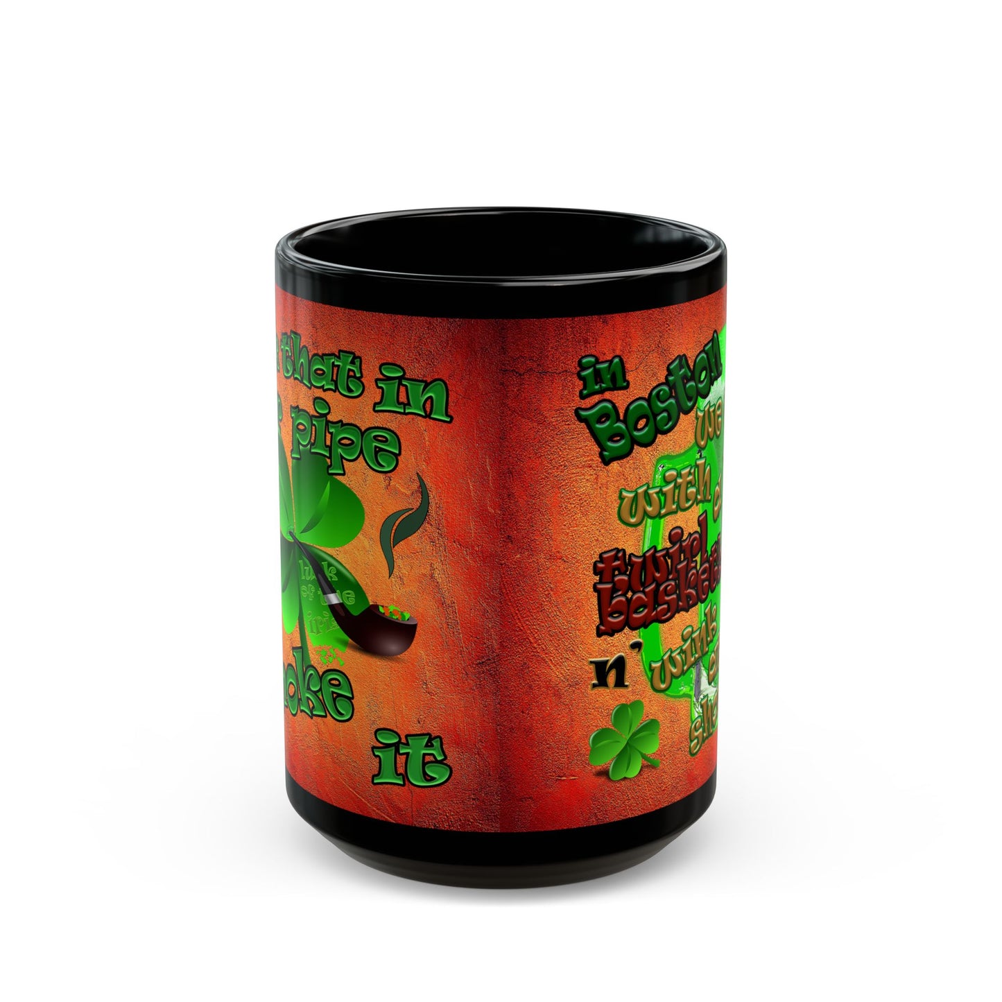 celtics logo - Black Mug (burnt orange)