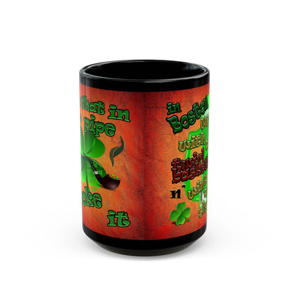 celtics logo - Black Mug (burnt orange)