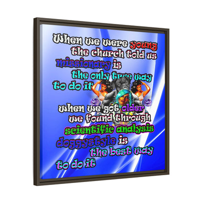 doggystyle - framed canvas art (blue-white wave)