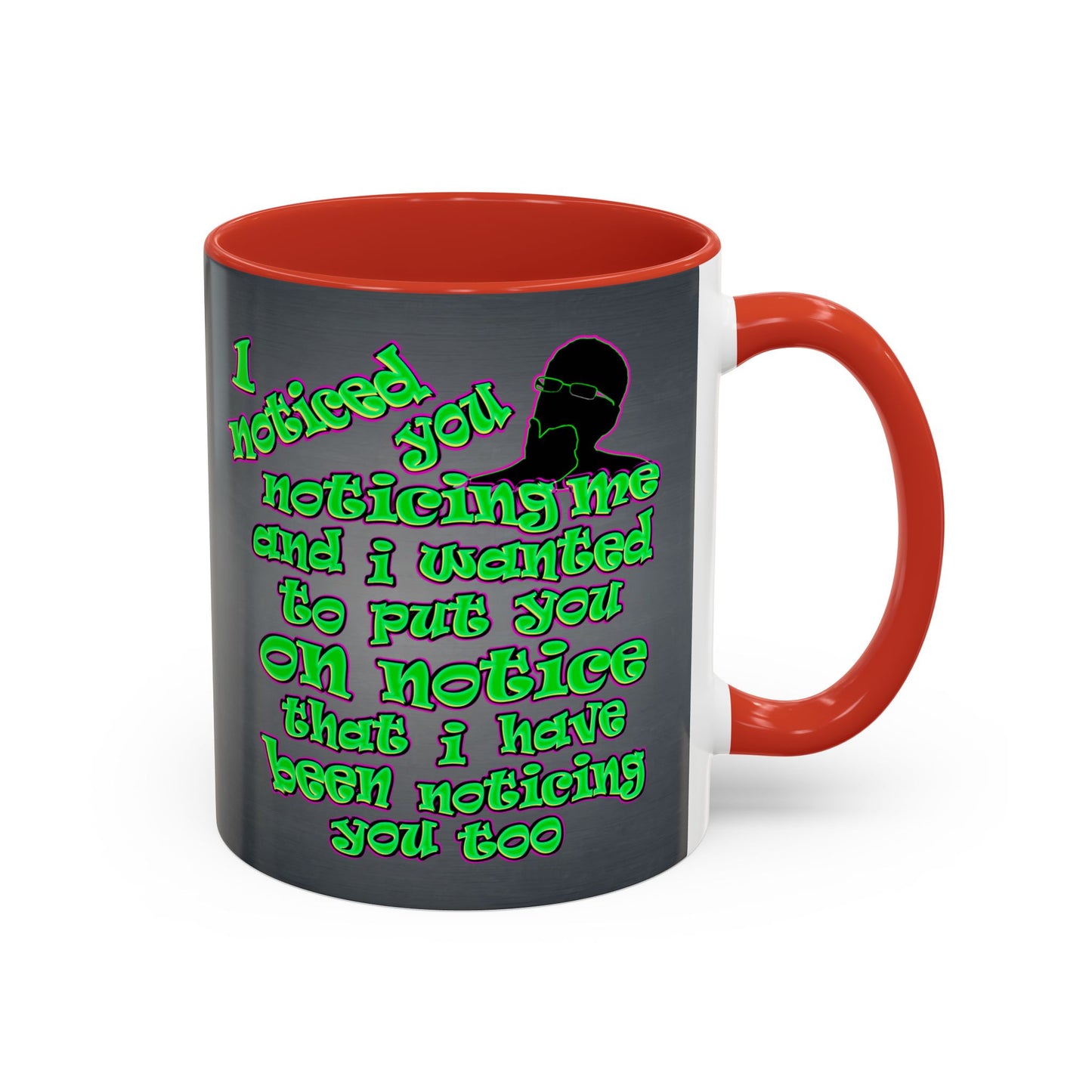 noticed you noticing - Accent Mug (grey-light grey)