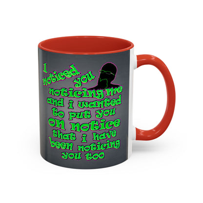 noticed you noticing - Accent Mug (grey-light grey)