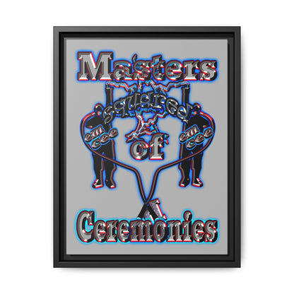 em cee squared - framed canvas art (light grey)