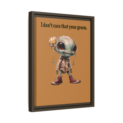 I don't care that your green - framed canvas art (light brown)